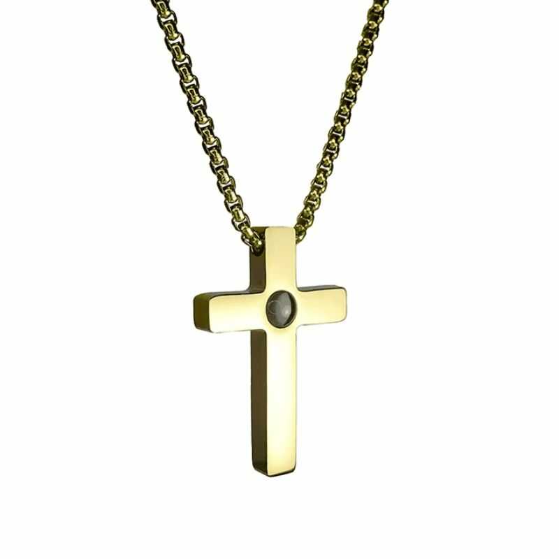 "Llevaré tu imagen conmigo" Collar Cruz Minimalista