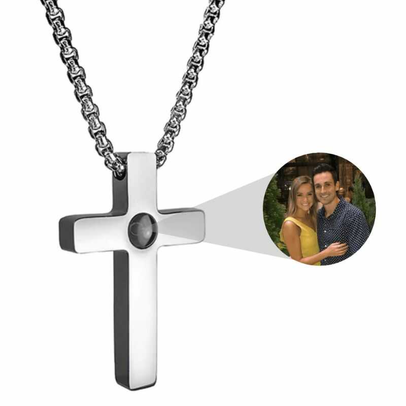 "Llevaré tu imagen conmigo" Collar Cruz Minimalista