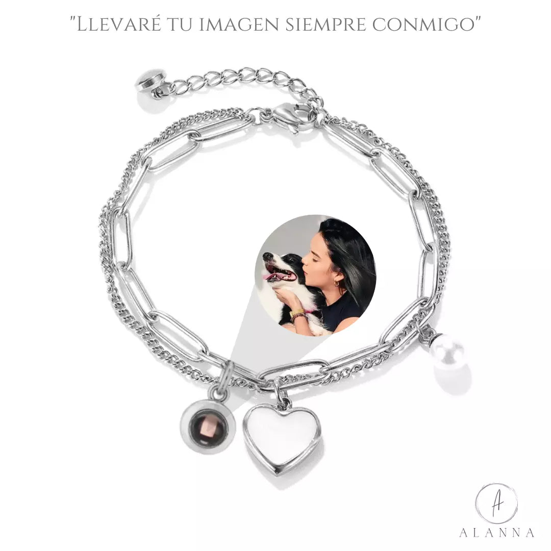 Manilla Metálica con Charms "Siempre contigo"