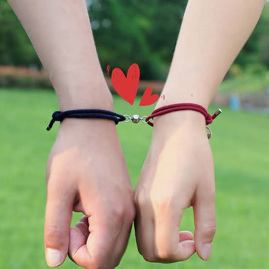 Pulseras magnéticas "Siempre Juntos" Rojo & Negro